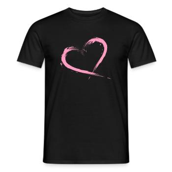 Heart brush pink vector graphic - Men's T-Shirt - black - Front - AI Model Male 178 light (178cm)