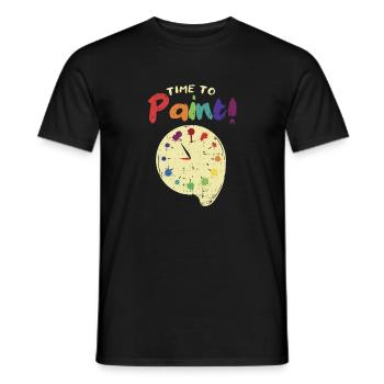 PEINTURE: le temps de peindre - T-shirt homme - noir - Devant - AI Model Male 178 light (178cm)