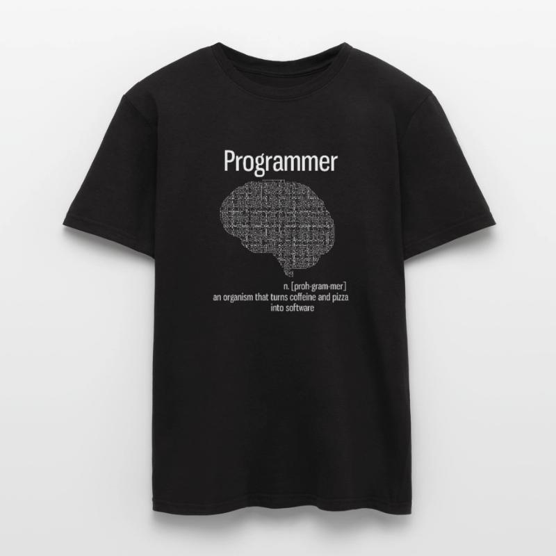 programmer brain pc informatik definition pizza lo Männer T-Shirt