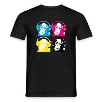4 dj monkeys - Männer T-Shirt - Schwarz - Vorne - AI Model Male 178 light (178cm)