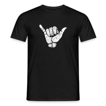 Shaka hand sign Hang - Men's T-Shirt - black - Front - AI Model Male 178 light (178cm)