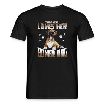 Boxerhund Frauen Dieses Mädchen liebt ihren Boxerhund - Männer T-Shirt - Schwarz - Vorne - AI Model Male 178 light (178cm)