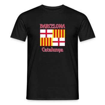 Barcelona flag in red white and yellow - Männer T-Shirt - Schwarz - Vorne - AI Model Male 178 light (178cm)