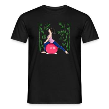 Pilates Übung Fitness Training Workout - Männer T-Shirt - Schwarz - Vorne - AI Model Male 178 light (178cm)
