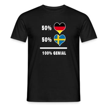 Allemagne et Suède Génial / cadeau drapeau - T-shirt homme - noir - Devant - AI Model Male 178 light (178cm)