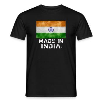 T-shirt pochoir drapeau Made in India - T-shirt homme - noir - Devant - AI Model Male 178 light (178cm)