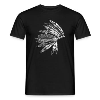 Headdress of a chief - Men's T-Shirt - black - Front - AI Model Male 178 light (178cm)