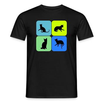 chat chat chat, cadeau - T-shirt homme - noir - Devant - AI Model Male 178 light (178cm)