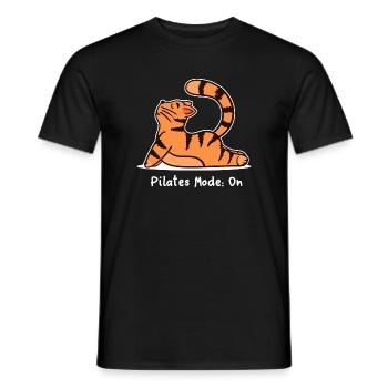 Lustig Katze Pilates Fitness Training Workout Gym - Männer T-Shirt - Schwarz - Vorne - AI Model Male 178 light (178cm)