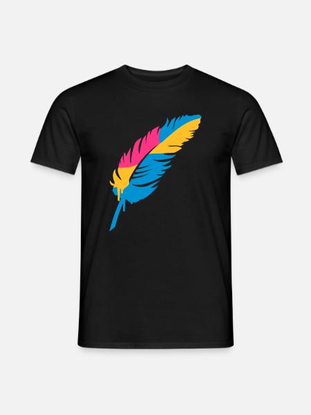 A colorful feather - Men's T-Shirt - black