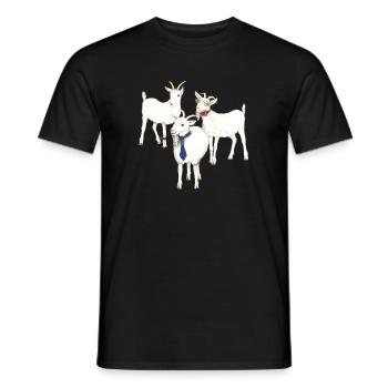 3 drôles de chèvres - un excellent cadeau pour les fans de chèvre - T-shirt homme - noir - Devant - AI Model Male 178 light (178cm)