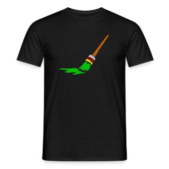 Conception de pinceau graffiti urbain - T-shirt homme - noir - Devant - AI Model Male 178 light (178cm)