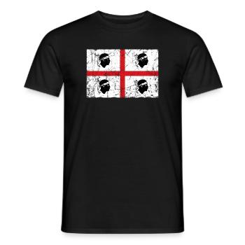Sardinien Flagge Vintage-Effekt - Männer T-Shirt - Schwarz - Vorne - AI Model Male 178 light (178cm)