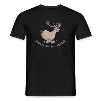 Cerf drôle - T-shirt homme - noir - Devant - AI Model Male 178 light (178cm)
