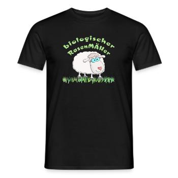 Schaf = biologischer Rasenmäher - Männer T-Shirt - Schwarz - Vorne - AI Model Male 178 light (178cm)