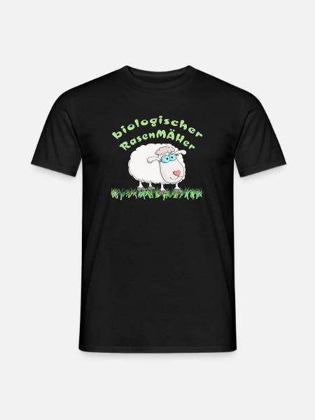 Schaf = biologischer Rasenmäher - Männer T-Shirt - Schwarz