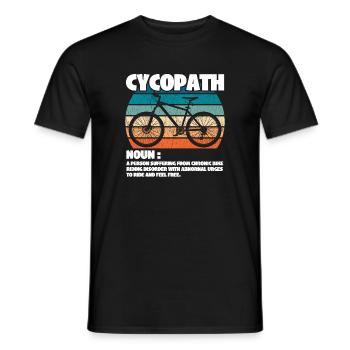 Vélo de montagne Cycopath Nom - T-shirt homme - noir - Devant - AI Model Male 178 light (178cm)