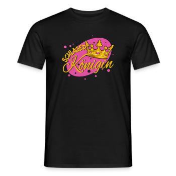 Schlager Queen folk music fan music statement - Men's T-Shirt - black - Front - AI Model Male 178 light (178cm)