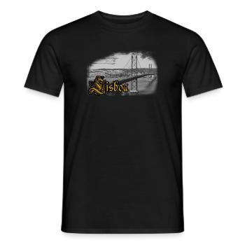 Lisbon bridge - Men's T-Shirt - black - Front - AI Model Male 178 light (178cm)