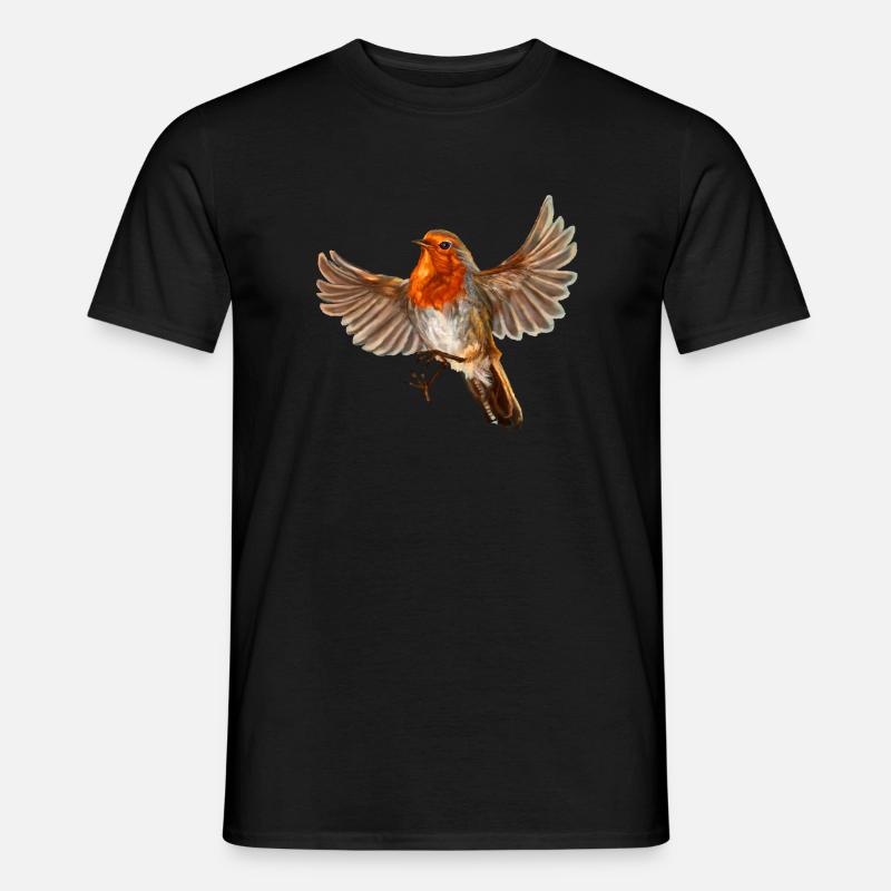 Roter Vogel - Männer T-Shirt - Schwarz