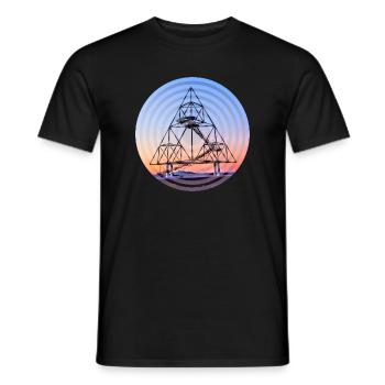 Tetraeder Kreise - Männer T-Shirt - Schwarz - Vorne - AI Model Male 178 light (178cm)