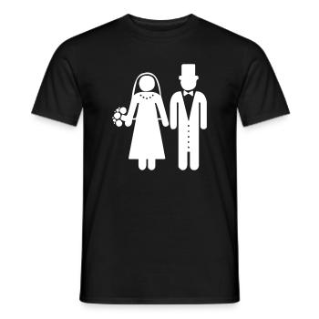 Un couple de mariage - T-shirt homme - noir - Devant - AI Model Male 178 light (178cm)