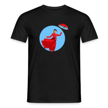 Dame rouge avec une torsade de parapluie - T-shirt homme - noir - Devant - AI Model Male 178 light (178cm)