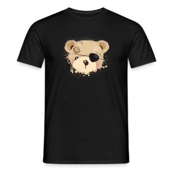 Nounours avec cache-œil - T-shirt homme - noir - Devant - AI Model Male 178 light (178cm)