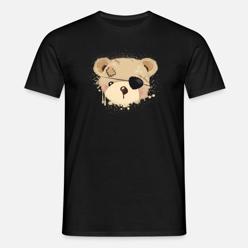 Teddy with eye patch - Men's T-Shirt - black