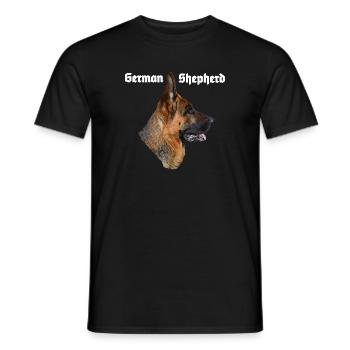 Chien de berger,Chien de berger allemand,Chien de berger - T-shirt homme - noir - Devant - AI Model Male 178 light (178cm)