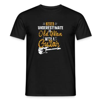 Guitariste Grand-père Old Man Idée Cadeau Rock - T-shirt homme - noir - Devant - AI Model Male 178 light (178cm)