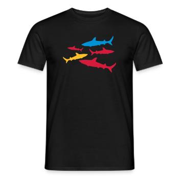 shark - Men's T-Shirt - black - Front - AI Model Male 178 light (178cm)