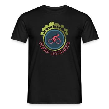 Cycling Icon Forest Nature Icon Logo - Men's T-Shirt - black - Front - AI Model Male 178 light (178cm)