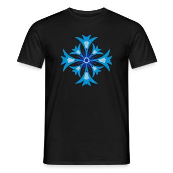 Une fleur stylisée de bleuet - T-shirt homme - noir - Devant - AI Model Male 178 light (178cm)