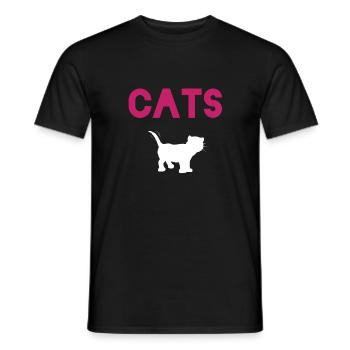 Idée cadeau pour l’amoureux des chats - T-shirt homme - noir - Devant - AI Model Male 178 light (178cm)