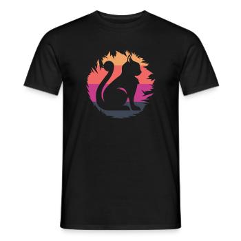 Cat Icon Colors Illustration Icon - Men's T-Shirt - black - Front - AI Model Male 178 light (178cm)