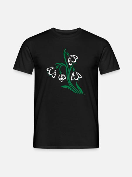 Schneeglöckchen Frühling Blumen Spring Flowers - Männer T-Shirt - Schwarz