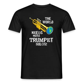 Trumpet Solos White Text - Men's T-Shirt - black - Front - AI Model Male 178 light (178cm)