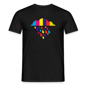 colorful autumn rain - Men's T-Shirt - black - Front - AI Model Male 178 light (178cm)