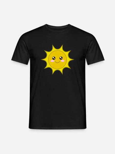 Soleil, mignon mignon soleil, soleil, cool bébé chemise - T-shirt homme - noir