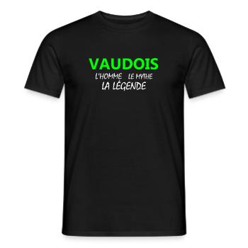 Vaudois Legende Motif - T-shirt homme - noir - Devant - AI Model Male 178 light (178cm)