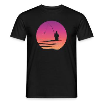 Angler Fischer See Symbol Mond Meer Illustration - Männer T-Shirt - Schwarz - Vorne - AI Model Male 178 light (178cm)