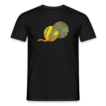 ball of yarn - Men's T-Shirt - black - Front - AI Model Male 178 light (178cm)