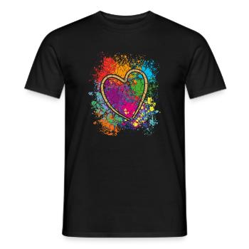 Coeur coloré Art Design Graffiti Look - T-shirt homme - noir - Devant - AI Model Male 178 light (178cm)