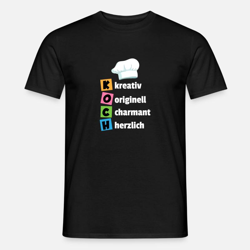Chef - creative, original, charming, cordial - Men’s T-shirt - black