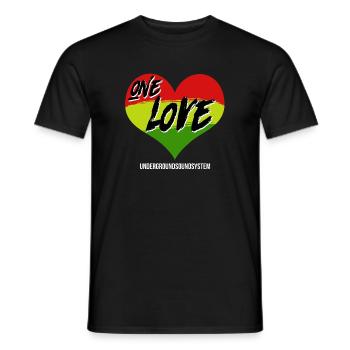 One Love Graffiti Heart Rainbow - Men's T-Shirt - black - Front - AI Model Male 178 light (178cm)