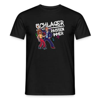 Schlager Party Celebrate Dancing Pop Party Music - Men's T-Shirt - black - Front - AI Model Male 178 light (178cm)