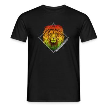 Rainbow lion in square frame - Men's T-Shirt - black - Front - AI Model Male 178 light (178cm)