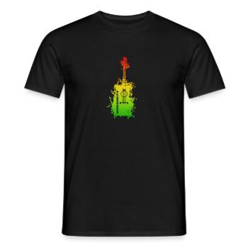 Regenbogen Splatter Gitarre - Männer T-Shirt - Schwarz - Vorne - AI Model Male 178 light (178cm)