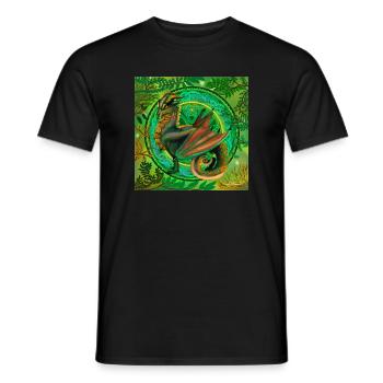 Forest Green Dragon - Men's T-Shirt - black - Front - AI Model Male 178 light (178cm)